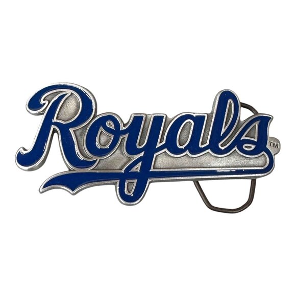 Kansas City Royals Spellout Official Mlb Baseball Team Logo Metal Belt Buckle 4" - Picture 1 of 6